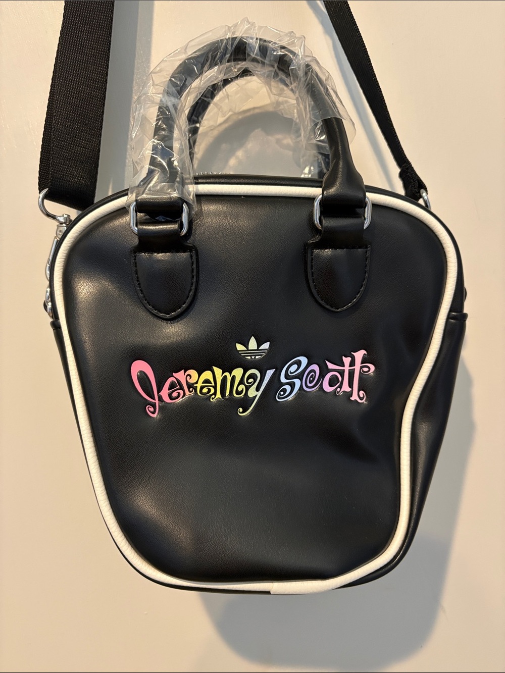 NWT- Jeremy ScottxAdidas Black Mini Tote w/logos; sold out online